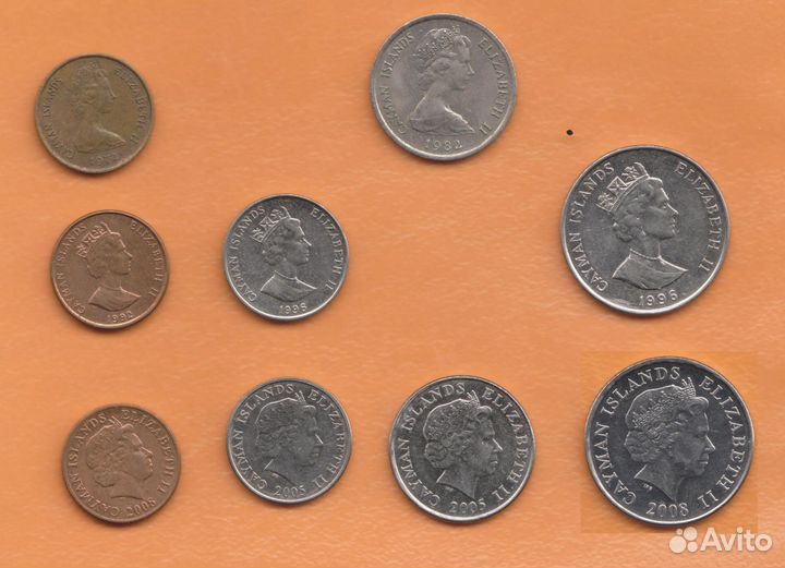 Монеты Каймановы острова Кайманы 1972 2008 гг