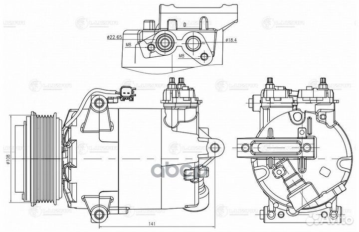 Компрессор кондиционера ford transit (13) 2.2D