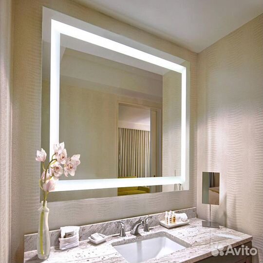 Зеркало с прямой подсветкой размер 80*90см