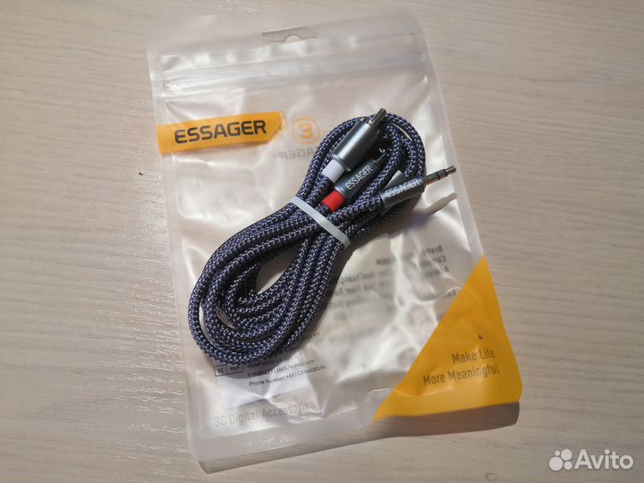 AUX кабель 2 RCA / Jack 3.5 mm (m) / 2 m