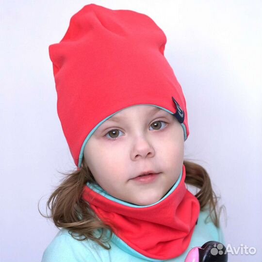 Комплект шапка и снуд р. 48,50,52 трикотаж