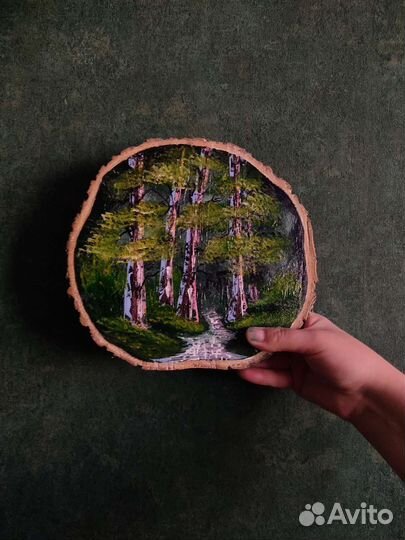 Картина на спиле дерева