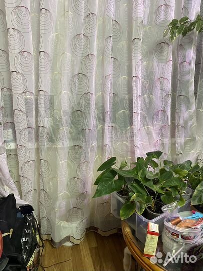 Тюль на большое окно