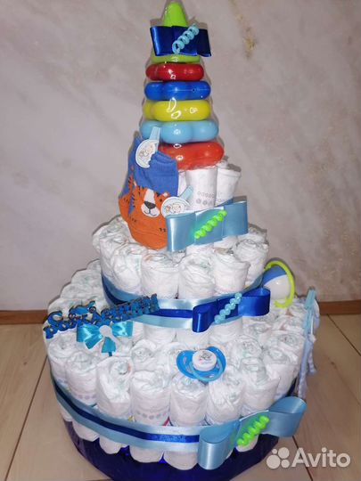 Торт из памперсов подгузников