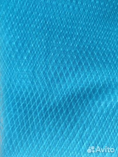 Ткани голубые сетка кружевная и фатин средний