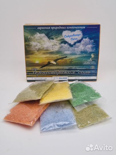 Соль для ванн ассорти 6 видов 600гр