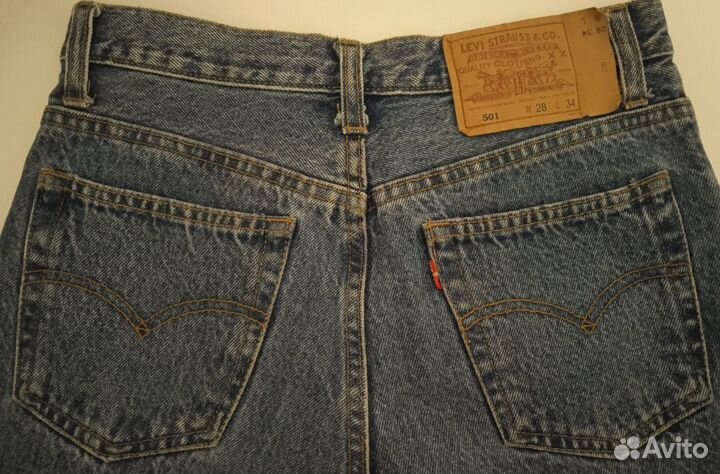 Женские джинсы Levis 501 W28L34 размер 42