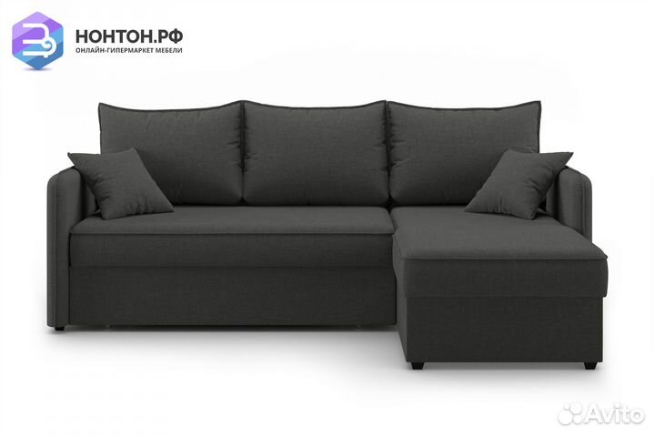 Угловой диван дельфин Нельсон серый