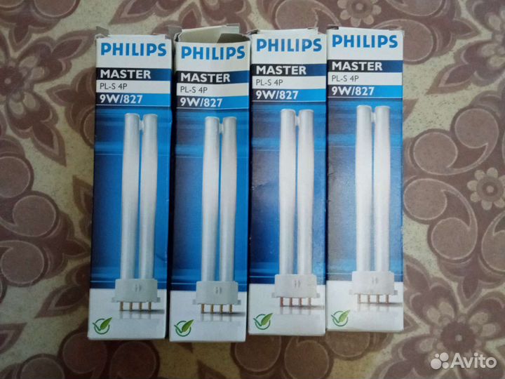 Лампы Philips master pl-s 4p 9w/827