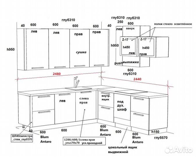 Современная угловая кухня с выставки