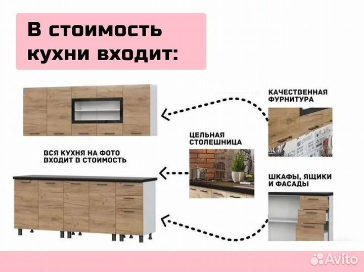 Кухонные гарнитуры. Арт.Е874