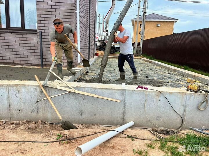 Бетонные работы Отмостка Фундамент Дорожки