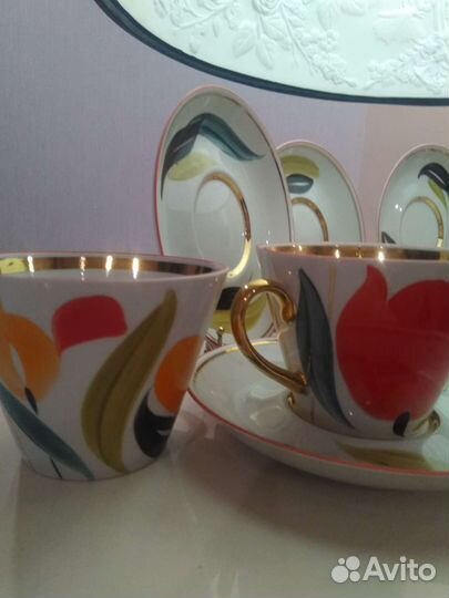 Редкие чайные пары Кфз.Чайка.руч.роспись