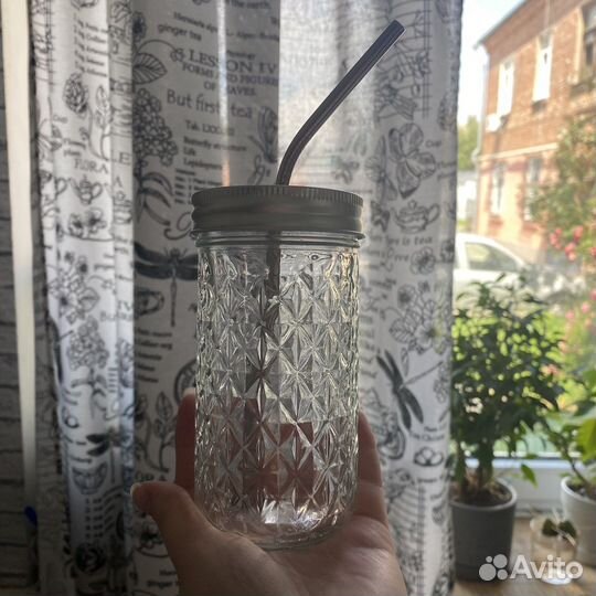 Стаканы-баки с метал. трубочкой под лимонад 4 шт