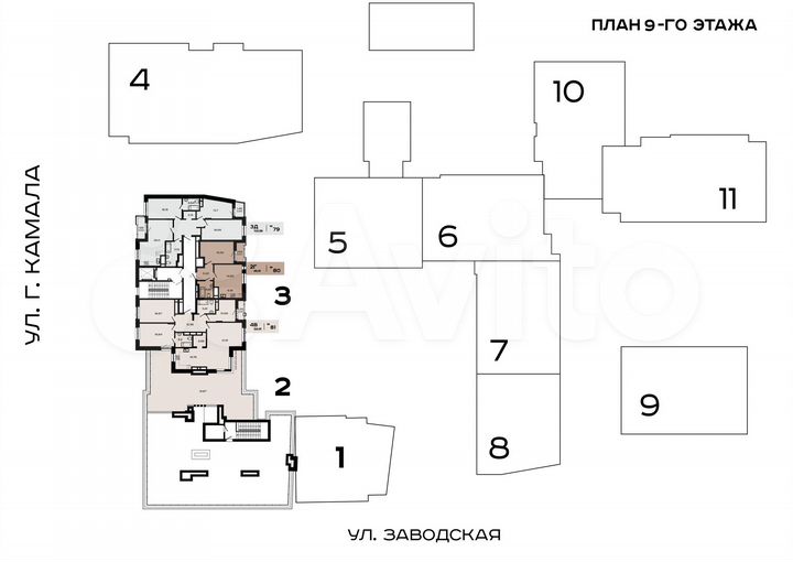 3-к. квартира, 103,6 м², 9/9 эт.