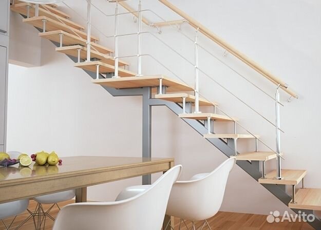 Сварной Каркас Г-образной Лестницы в Дом