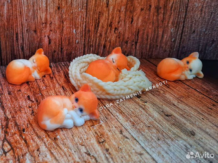 Котенок из мыла ручной работы