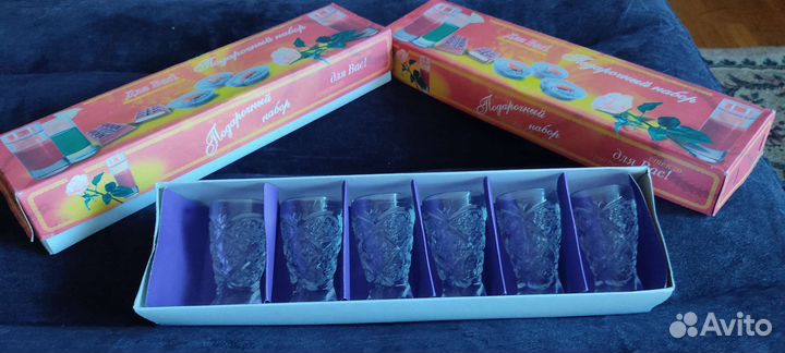 Хрустальные рюмки сапожки