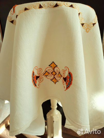 Скатерть чайная винтаж Франция лен