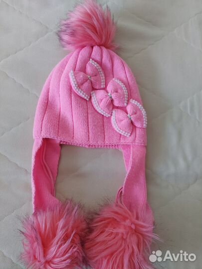 Зимняя шапка, перчатки, снуд для девочки 4-6 лет