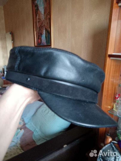 Кепка унисекс натуральная кожа