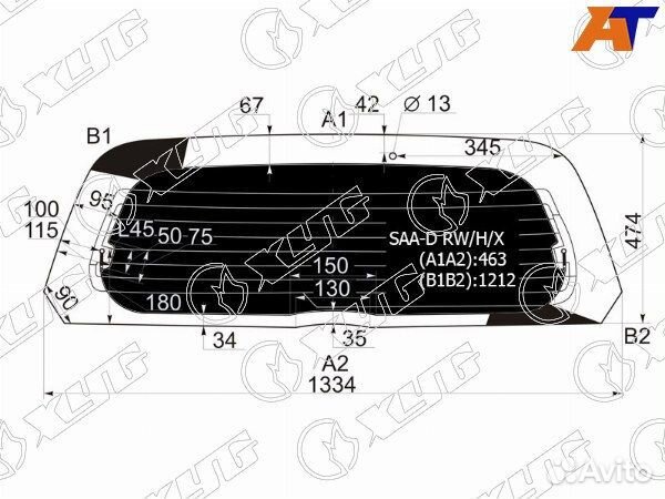 Стекло заднее honda FIT