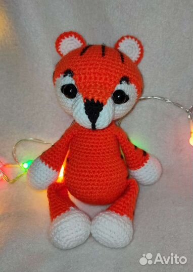 Тигренок игрушка вязаная ручная работа