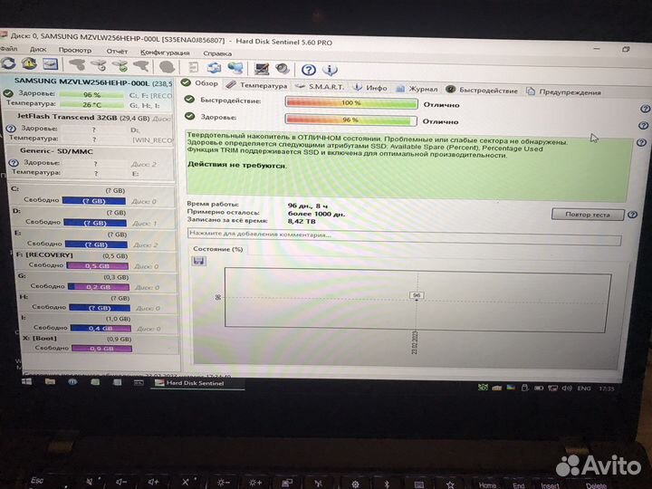 SSD Samsung PM961 M.2 PCIe NVMe MZ-VLW2560 256GB