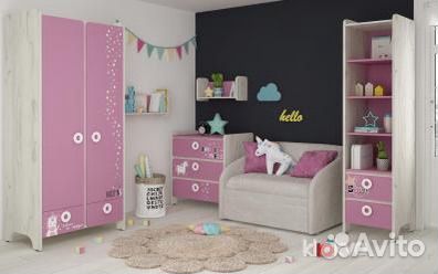 Детская мебель, кровать, шкаф, тумбочка, полка