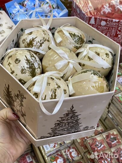 Елочные шары 14 шт в подарочной коробке