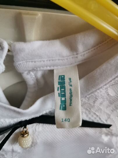 Блузка белая для девочек 140