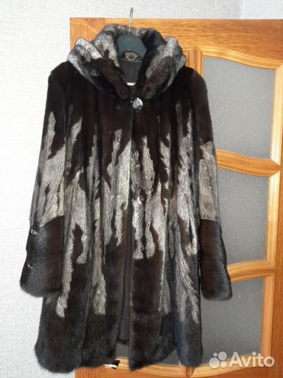 Шуба норковая с капюшоном