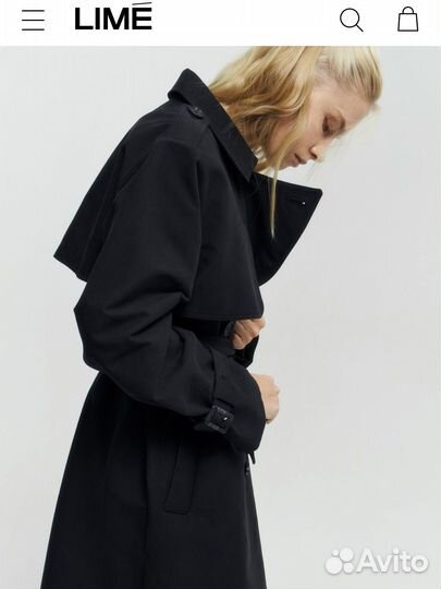 Тренч плаш черный М новый lime 12storeez