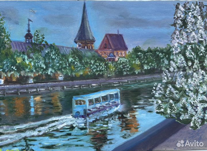 Картина маслом городской пейзаж 21х29