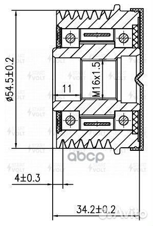 Шкив генератора land rover range rover 11- SGP1008