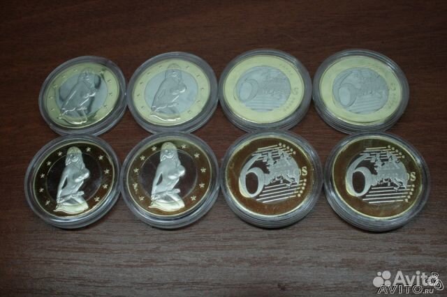 Сувенирная монета-жетон 6 sex evros (вариант 2)