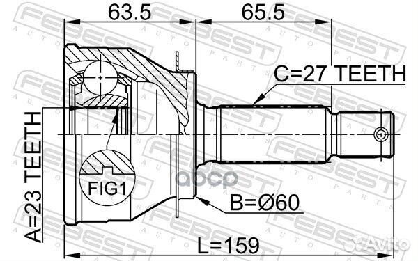 ШРУС наружный 23x60x27 (hyundai sonata (EF)