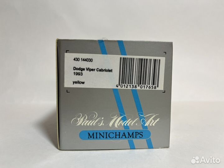 Dodge Viper Cabriolet 1993 yellow Minichamps