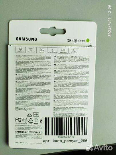 Samsung 10 Evo Plus 256 gb Microsd Class 1