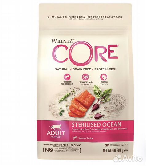 Сухой корм для кошек core стерилизованных 300 г
