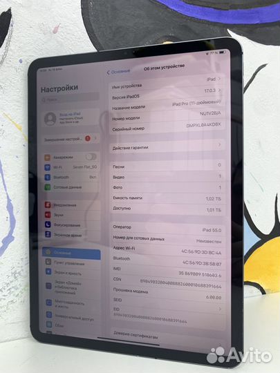 iPad Pro 11 2018 1024Gb Cellular