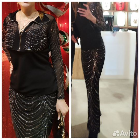 Платье сетка со стразами