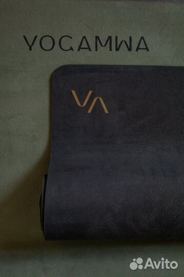 Коврик для йоги и фитнеса, замша + каучук