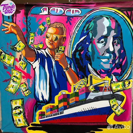 Яркие картины Микки Мини Маус поп стрит арт купить