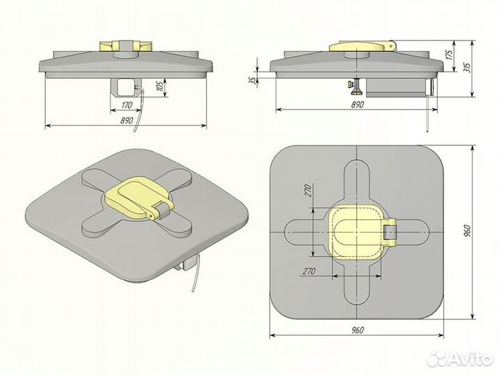 Бак душевой 100кп с подогревом