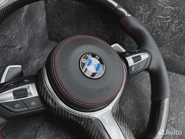 Рули BMW F серии. Строчка, подогрев, карбон Арт М133966698