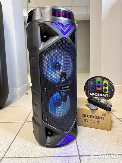 Мощная напольная блютуз колонка портативная караок