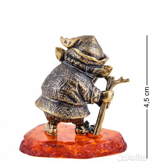 Фигурка Гном Бардзуки Аугустас (латунь, янтарь) A2182025