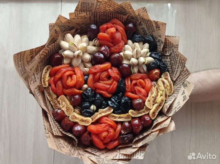 Съедобный, вкусный букет подарок,сухофрукты,орехи