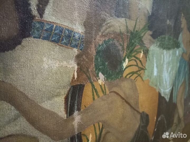 Старинная картина холст масло Рим